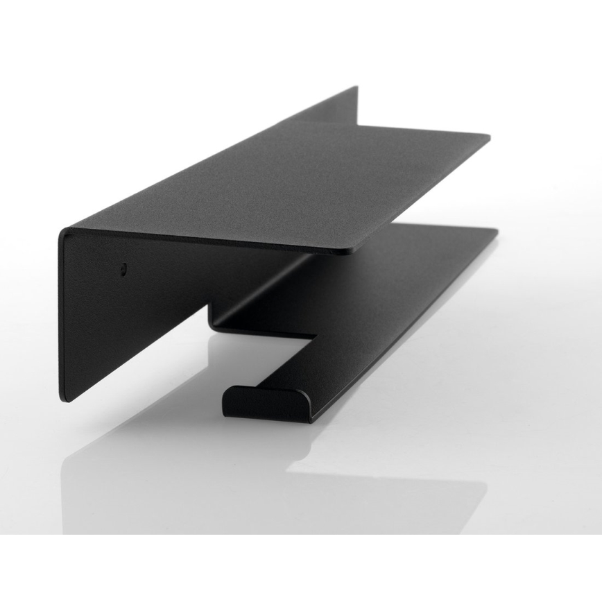 Sapho - Porta carta igienica con ripiano 9,5x35 cm nero opaco