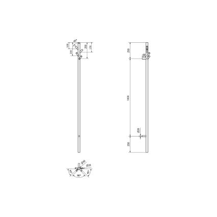 Sapho - Portasciugamani elettrico PASADOR 30W/230V 150 cm opaco nero
