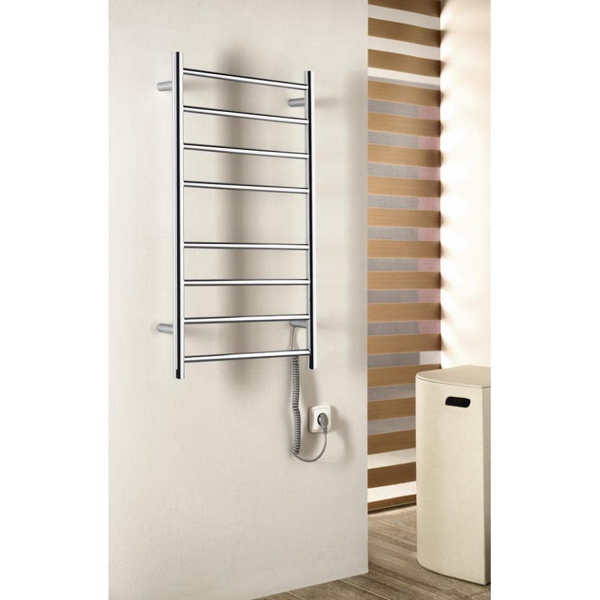 Sapho - Portasciugamani elettrico REDONDO 75W/230V 90 cm cromo lucido destra arrotondato
