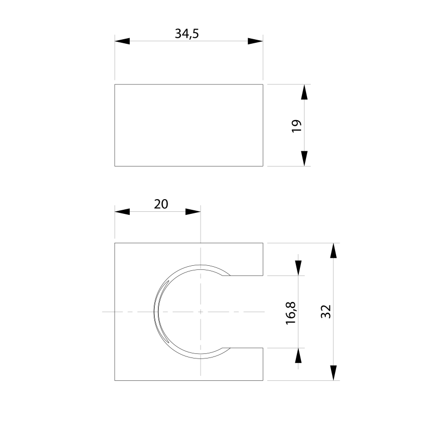 Sapho - Porte-douche fixe angulaire/mat noir