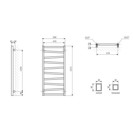 Sapho - Radiateur de salle de bains ZIG 582W/230V 50x157 cm blanc