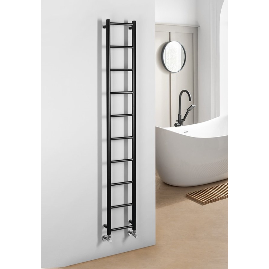 Sapho - Radiateur pour salle de bains DINA 168 x 25 cm noir mat