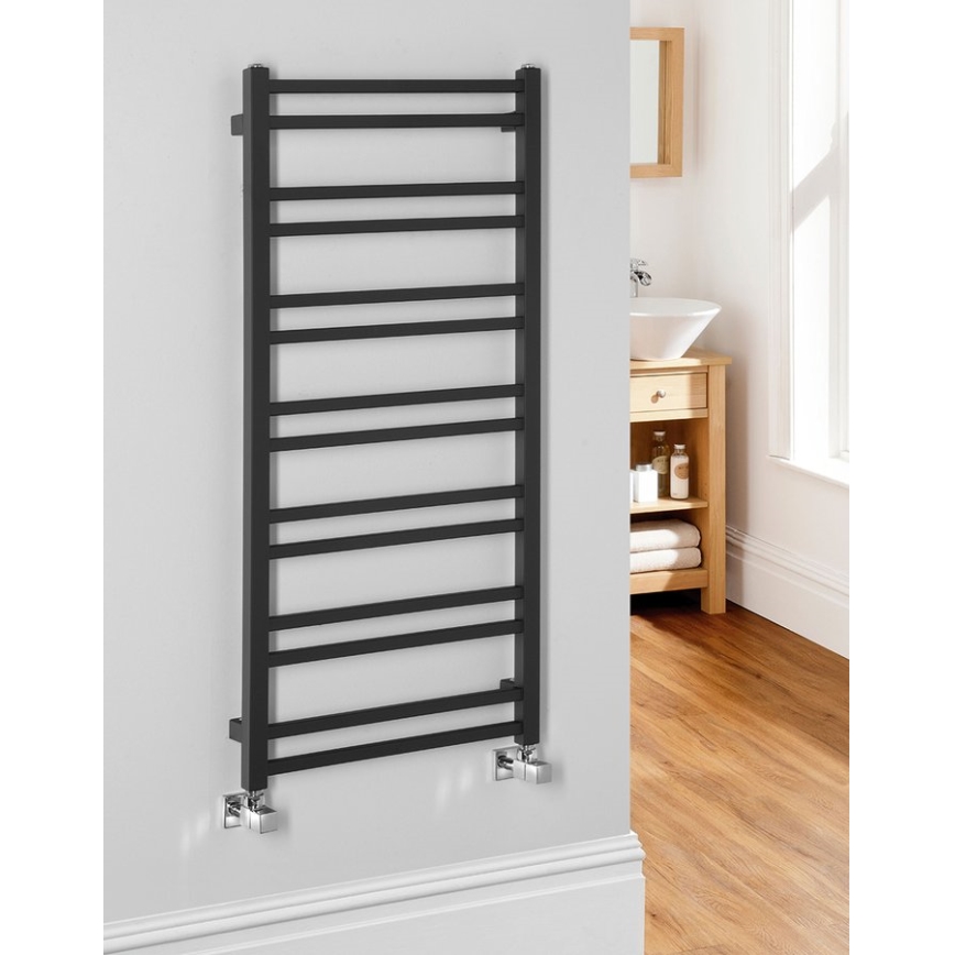 Sapho - Radiateur sèche-serviettes METRO DOS 343 W 50 x 110 cm noir mat