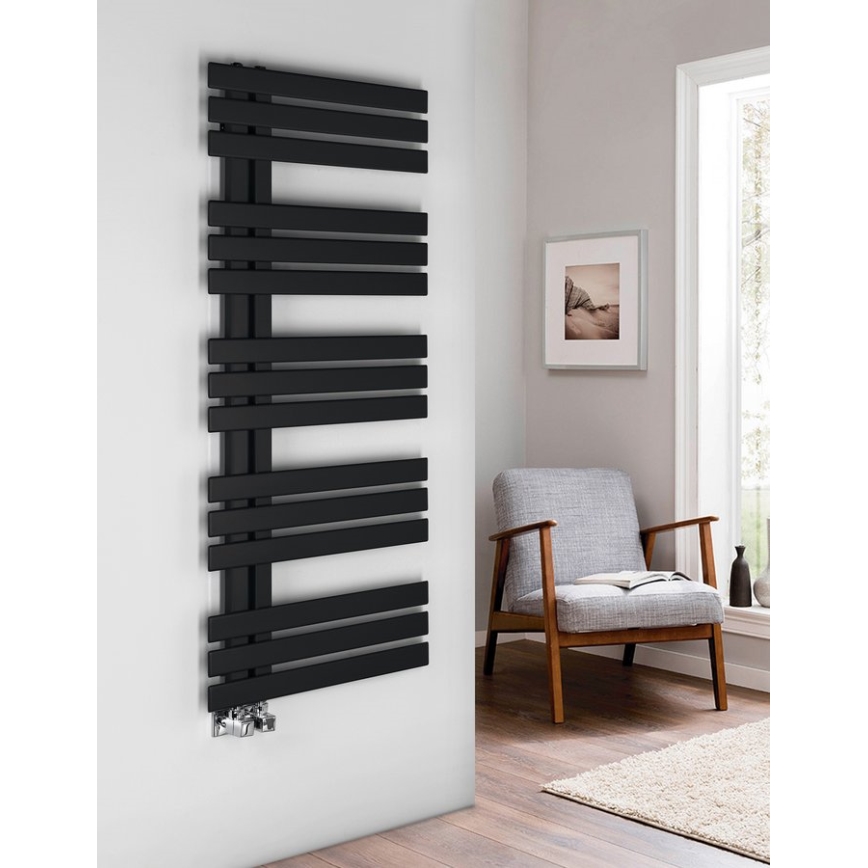 Sapho - Radiateur sèche-serviettes SILVANA 561 W/230 V, 50 x 123 cm, noir mat