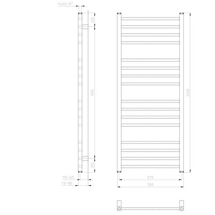 Sapho - Radiatore da bagno METRO 120x50 cm bianco