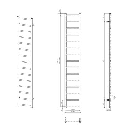 Sapho - Radiatore per bagno DINA 335W 30x174 cm bianco