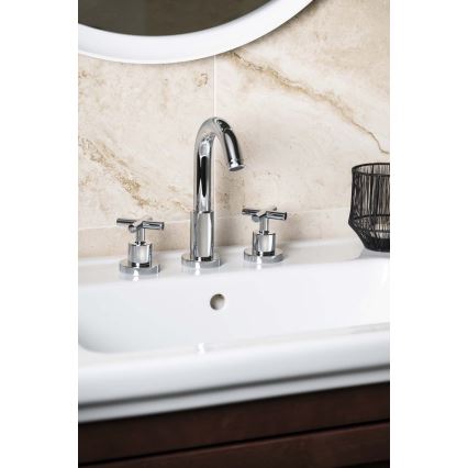 Sapho - Robinet de lavabo à 3 trous AXIA 23,8 cm, chromé brillant