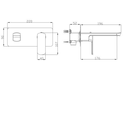 Sapho - Robinet de lavabo pour installation encastrée MIXONA 9x19,6 cm chromé brillant