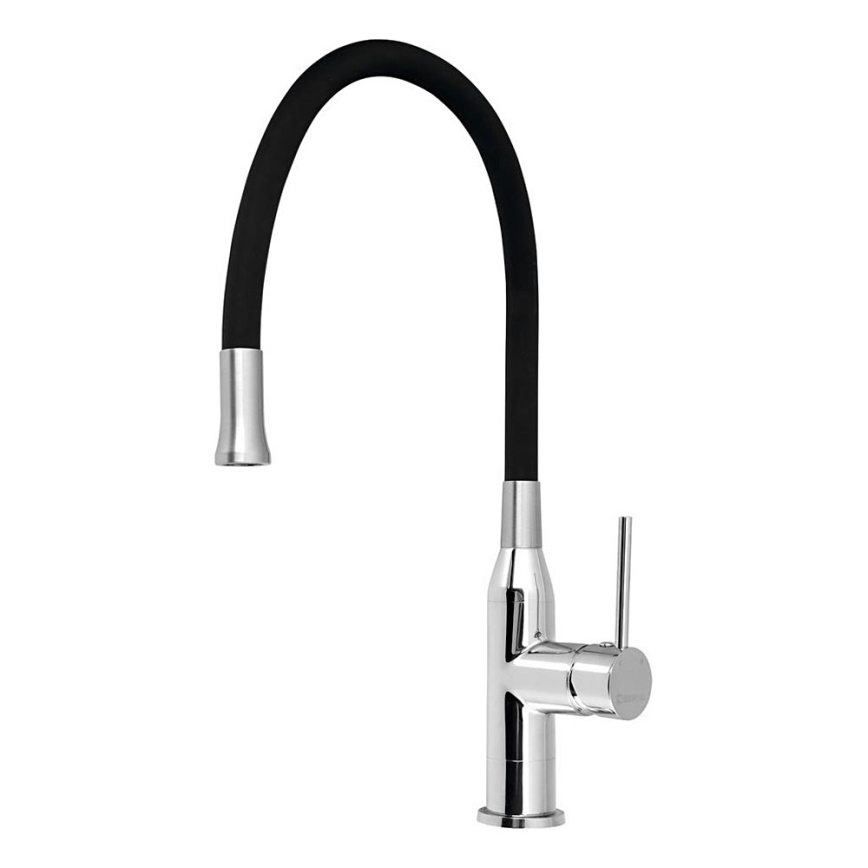 Sapho - Robinet d'évier avec bras flexible SILI noir/laiton
