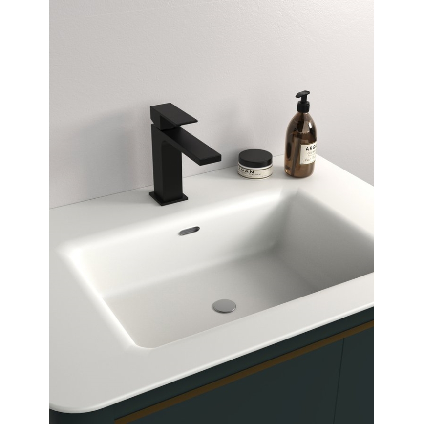 Sapho - Rubinetto del lavandino CUBEMIX 15,3 cm opaco nero