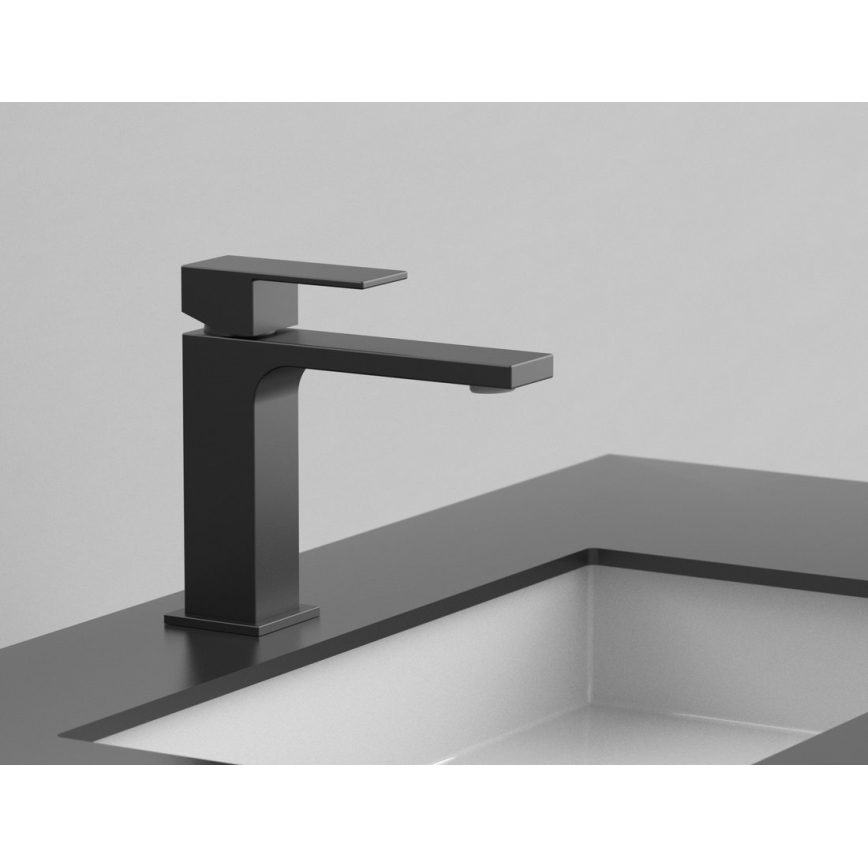 Sapho - Rubinetto del lavandino CUBEMIX 15,3 cm opaco nero