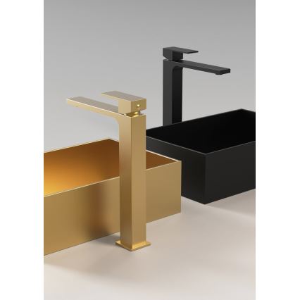 Sapho - Rubinetto del lavandino CUBEMIX 27,8 cm opaco nero