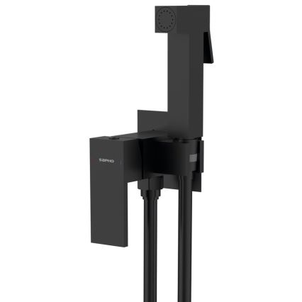 Sapho - Rubinetto per bidet con doccia da incasso CUBEMIX quadrato/opaco nero