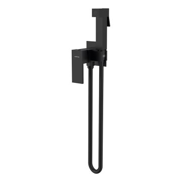 Sapho - Rubinetto per bidet con doccia da incasso CUBEMIX quadrato/opaco nero