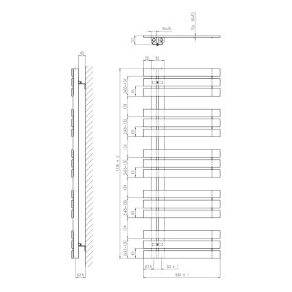 Sapho - Scaldasalviette da bagno SILVANA 500W/230V 50x123 cm bianco