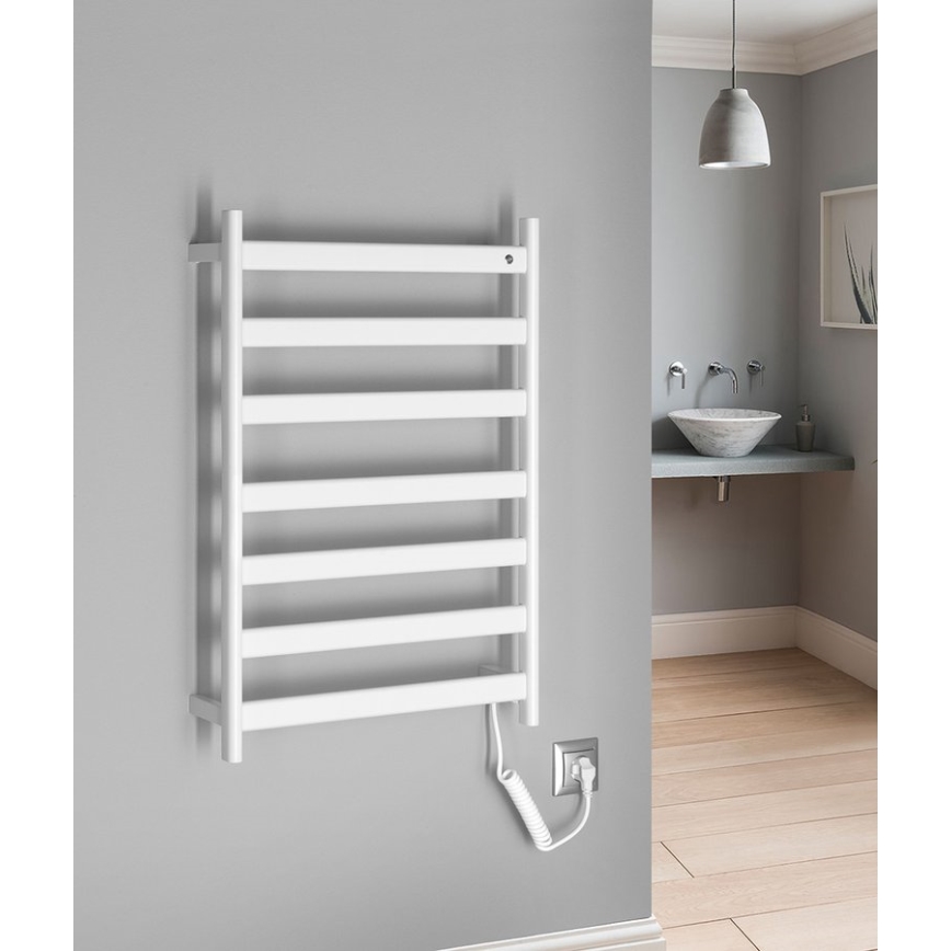 Sapho - Scaldasalviette elettrico per asciugamani ELIAS 105W/230V 49x73 cm bianco opaco