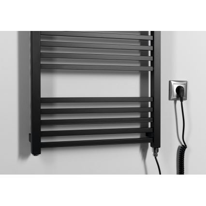 Sapho - Scaldasalviette elettrico per asciugamani METRO-E 400W/230V 50x106 cm nero opaco