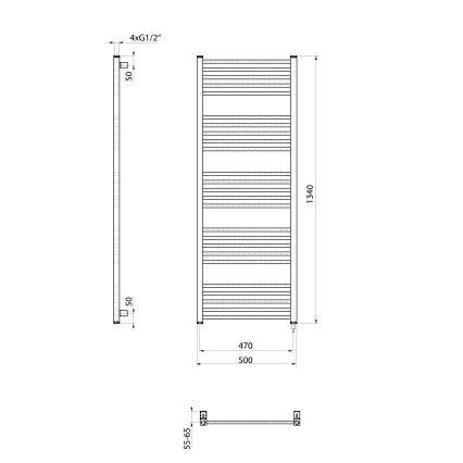Sapho - Scaldasalviette elettrico per asciugamani METRO-E 500W/230V 50x134 cm bianco