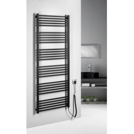 Sapho - Scaldasalviette elettrico per asciugamani METRO-E 800W/230V 60x162 cm nero opaco