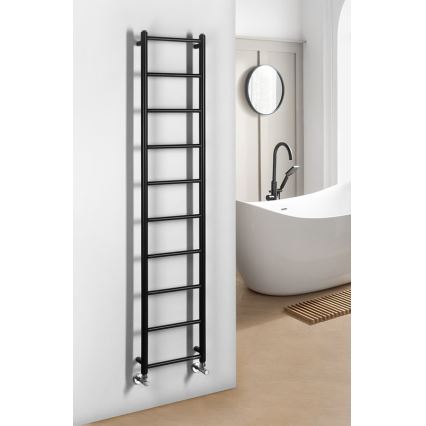Sapho - Scaldasalviette per bagno DINA 334W 35x168 cm nero opaco