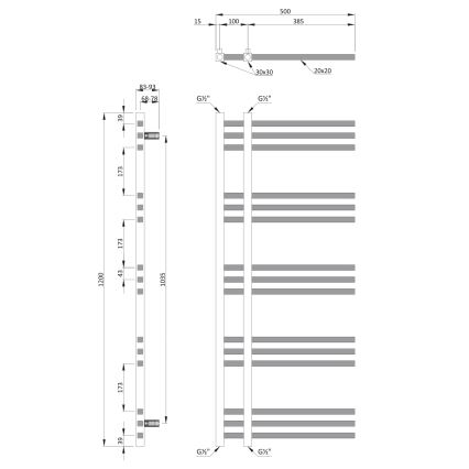 Sapho - Scaldasalviette per bagno MAGDALENA 408W/230V 50 x 120 cm cromo lucido