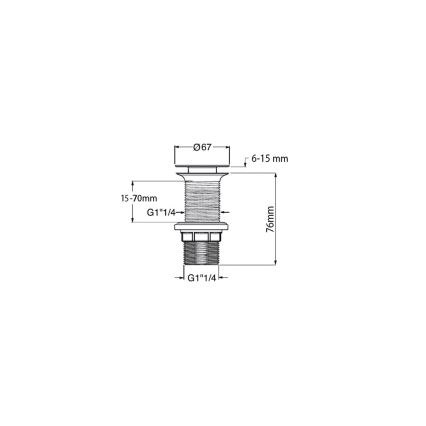Sapho - Scarico per lavabo Click-Clack DALMA, diametro 6,7 cm, grigio