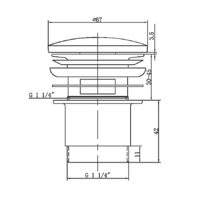 Sapho - Scarico per lavabo, diametro 6,7 cm, cromo lucido