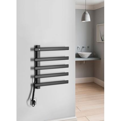 Sapho - Sèche-serviettes électrique ELCOR 63 W/230 V 48 x 52 cm noir mat