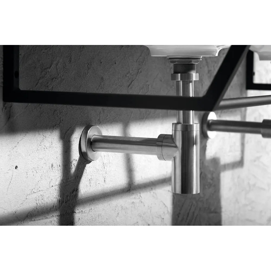 Sapho - Siphon pour lavabo MINIMAL inox mat