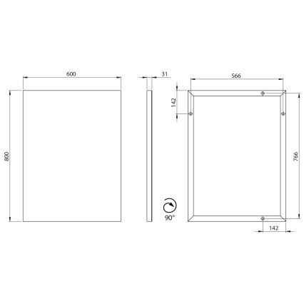 Sapho - Specchio AROWANA 60x80 cm cromo lucido