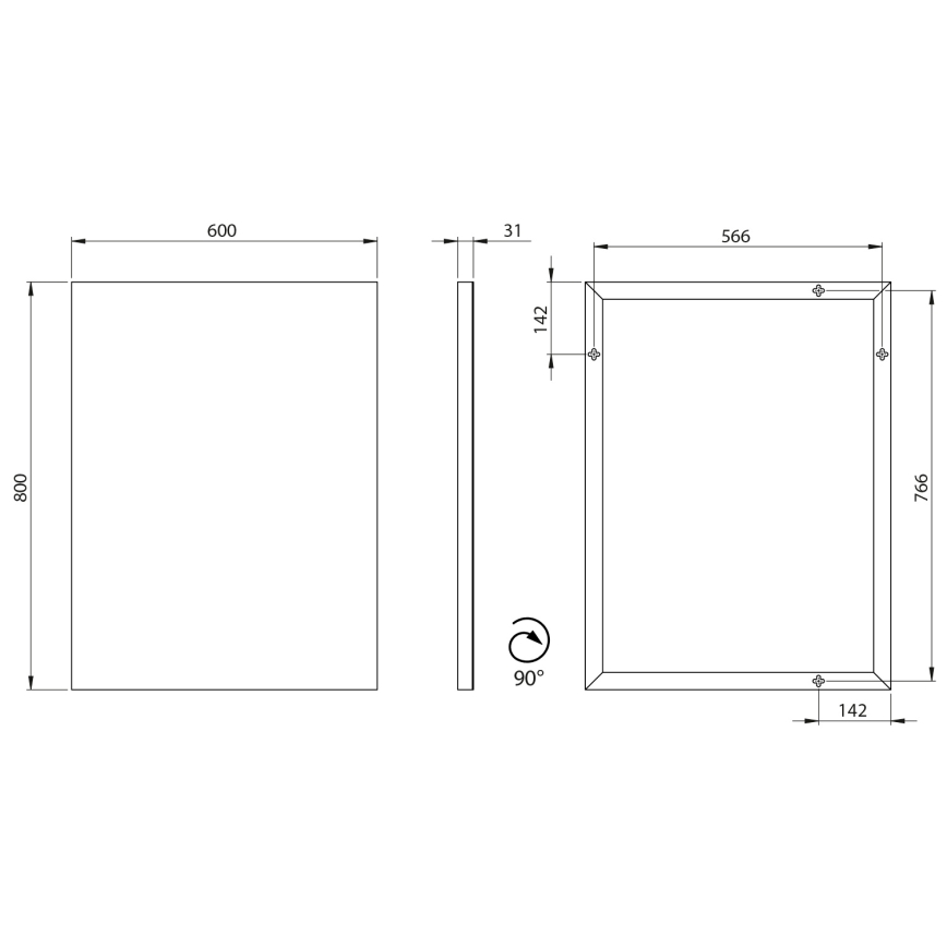 Sapho - Specchio AROWANA 60x80 cm cromo lucido
