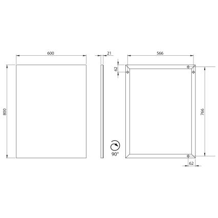 Sapho - Spiegel im Rahmen AROWANA 60x80 cm matt schwarz