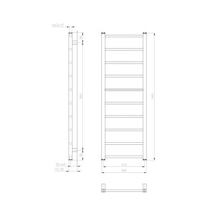 Sapho - Termoarredo per bagno METRO LIGHT 247W 40x114 cm bianco