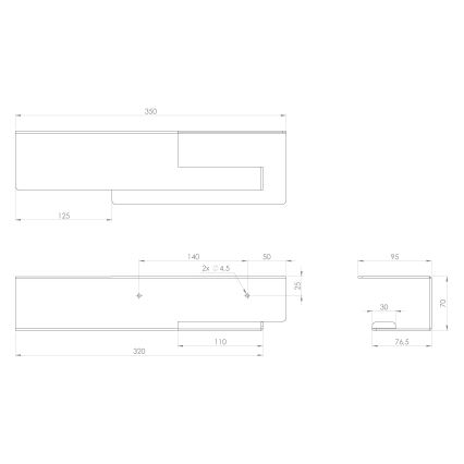 Sapho - Toilettenpapierhalter mit Ablage 9,5x35 cm matt schwarz