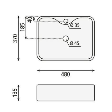 Sapho - Vasque à poser BALENA 48x37 cm céramique/blanc