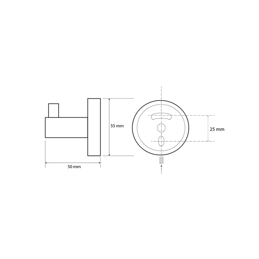 Sapho - Wandhaken X-ROUND 5x5,5 cm matt schwarz