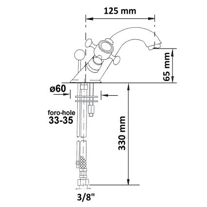 Sapho - Waschtischarmatur mit Ablaufgarnitur ANTEA in Gold