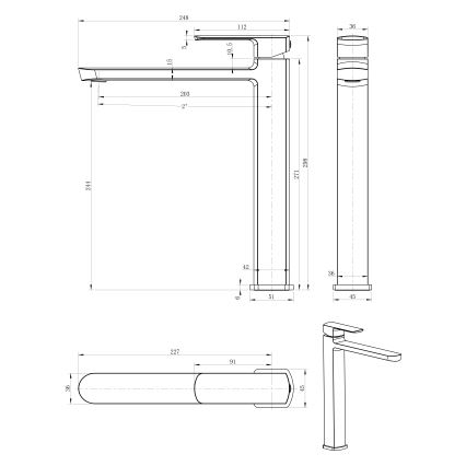 Sapho - Waschtischarmatur MIXONA 29,8 cm, glänzender Chrom