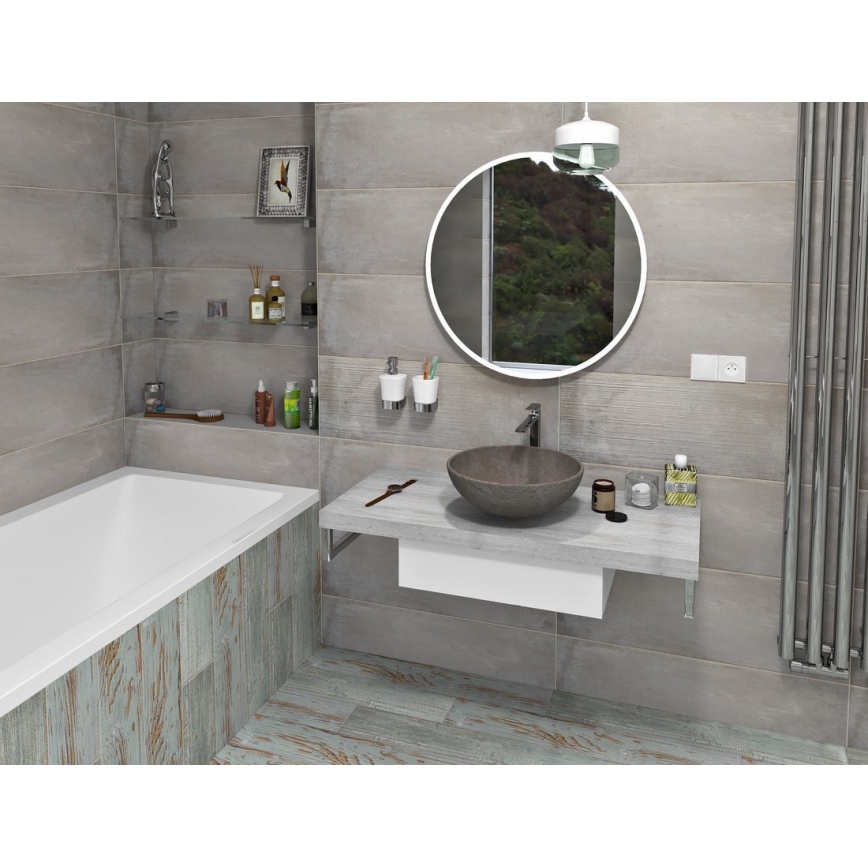 Sapho - Waschtischplatte AVICE 150 x 49,5 cm grau/Betonoptik