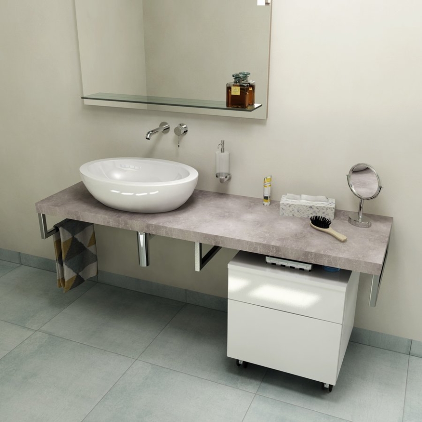 Sapho - Waschtischplatte AVICE 150 x 49,5 cm grau/Betonoptik