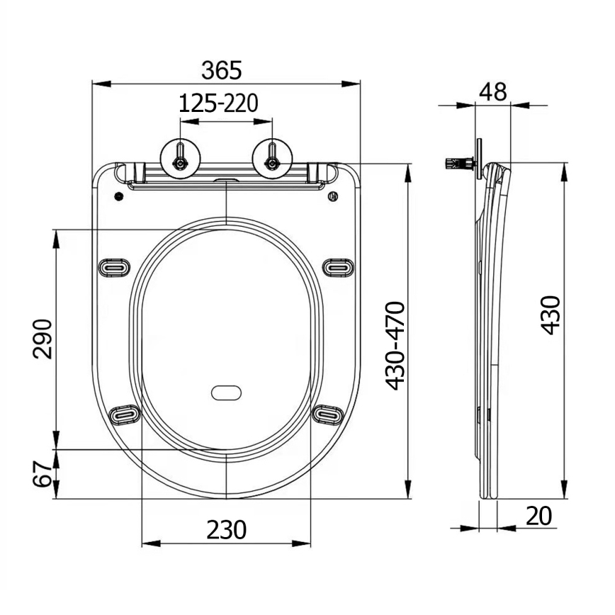 Sapho - WC-Sitz SoftClose PACO schwarz