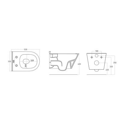 Sapho - WC sospeso con doccetta bidet AVVA CLEANWASH ceramica/bianco