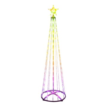 Sapin de Noël extérieur LED RVB 190xLED/230V 1,8 m IP44 + télécommande