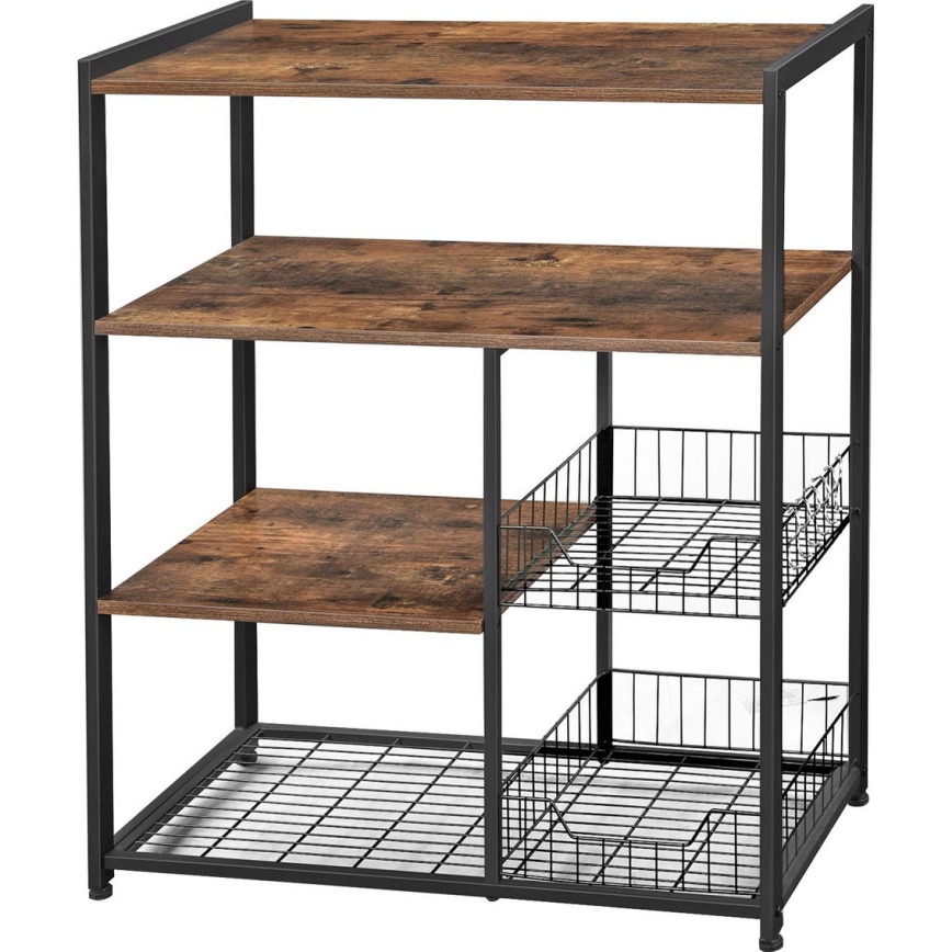 Scaffale a ripiani per cucina MARGE marrone/nero