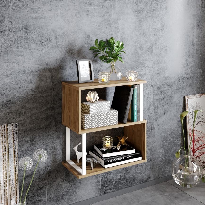 Scaffale LIMA 64x60 cm bianco/marrone