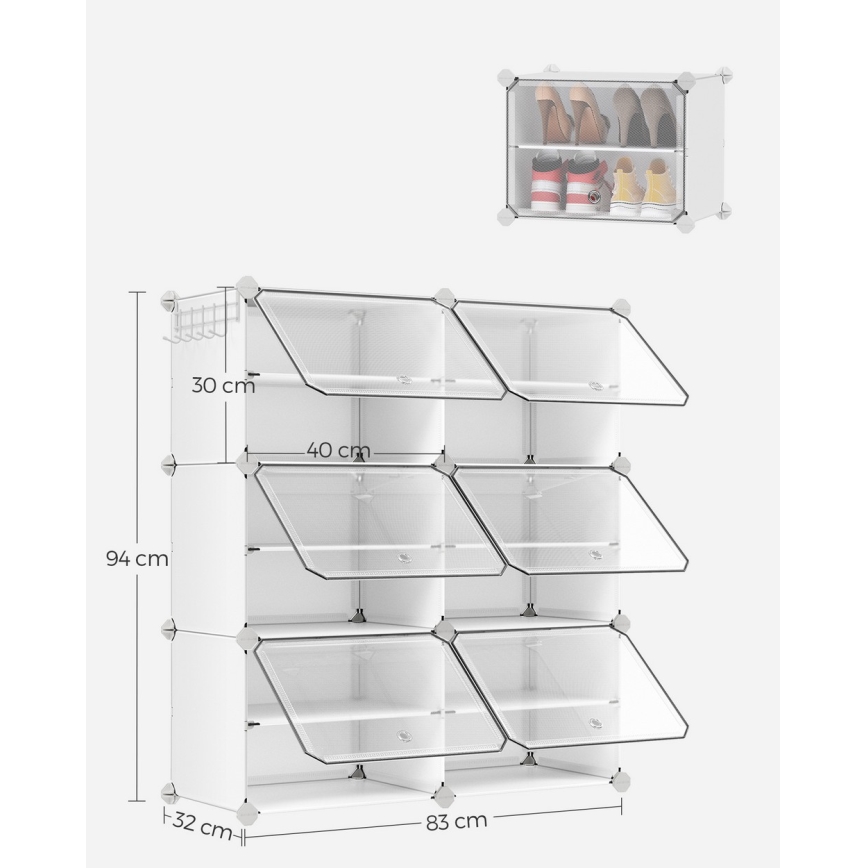 Scaffale modulare con scomparti BOXIFY bianco