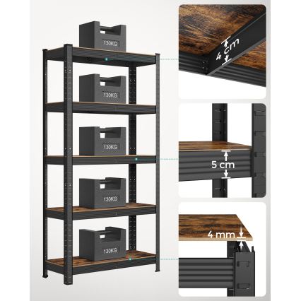 Scaffale ORDIFY marrone/nero