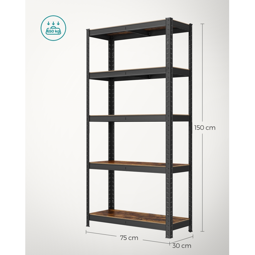 Scaffale ORDIFY marrone/nero