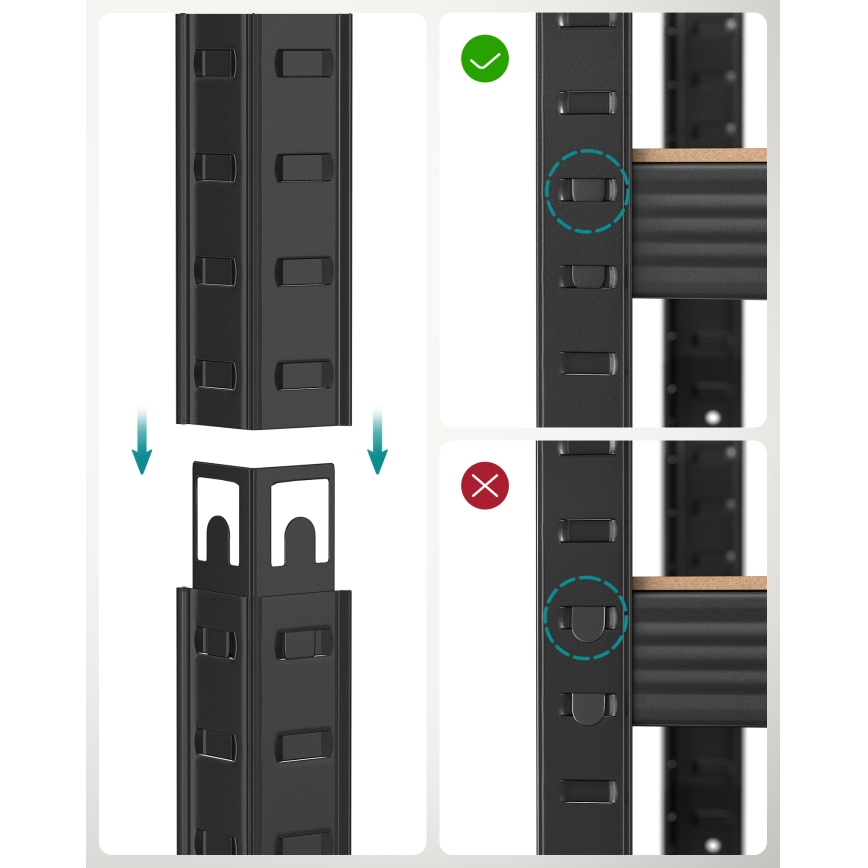 Scaffale ORDIFY marrone/nero