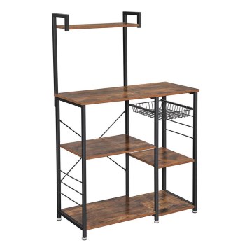 Scaffale per cucina MARGE marrone/nero